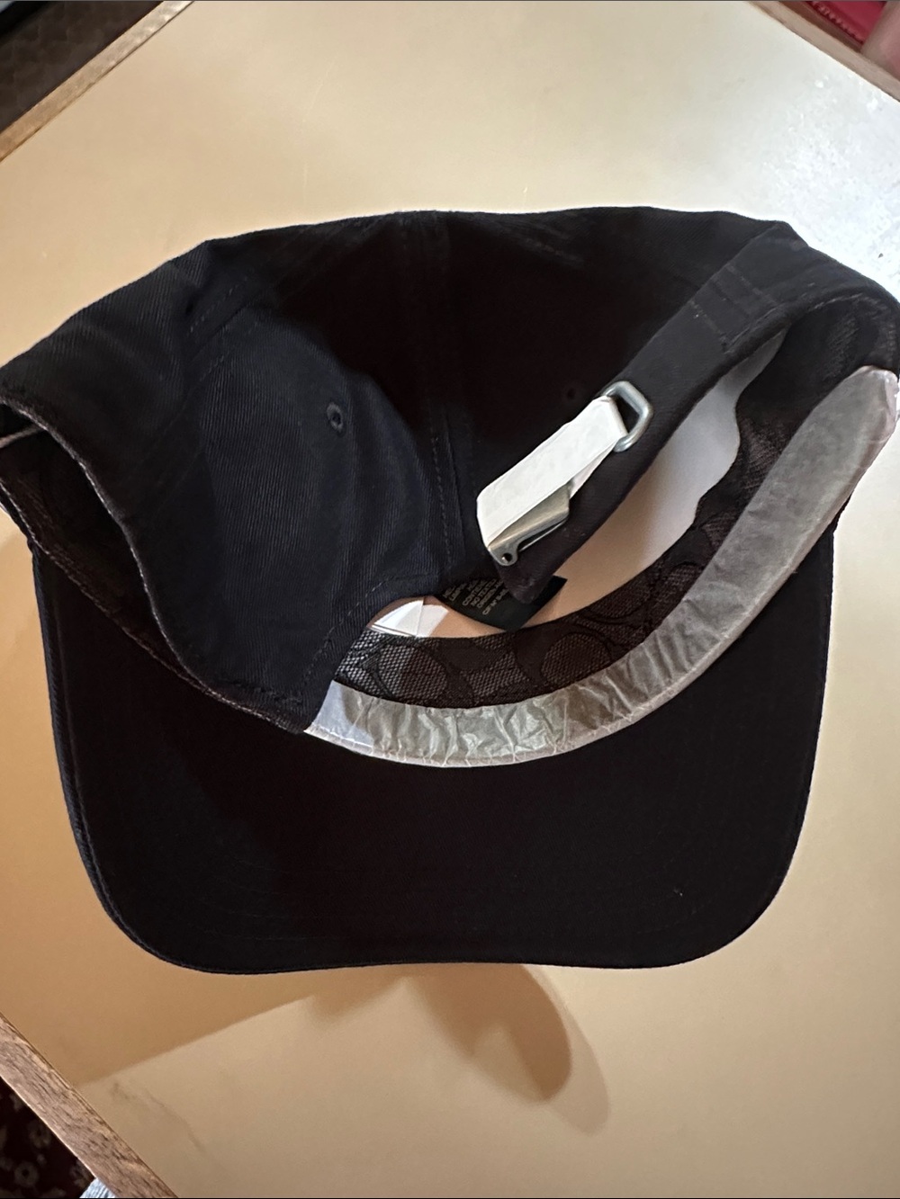 Coach Coffee Shop Black Baseball Cap with White Embroidered Coffee Character - Picture 4 of 9